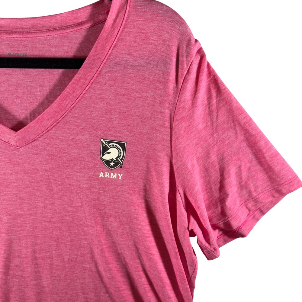 337 | Under Armour Army‎ West Point Women XL HeatGear V-Neck Athletic Tee Pink